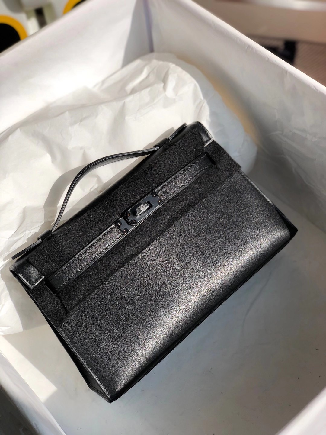 2021年 刻印 Z 刻印 Hermes MiniKelly Pochette Swift 89 Noir 黑色 黑扣