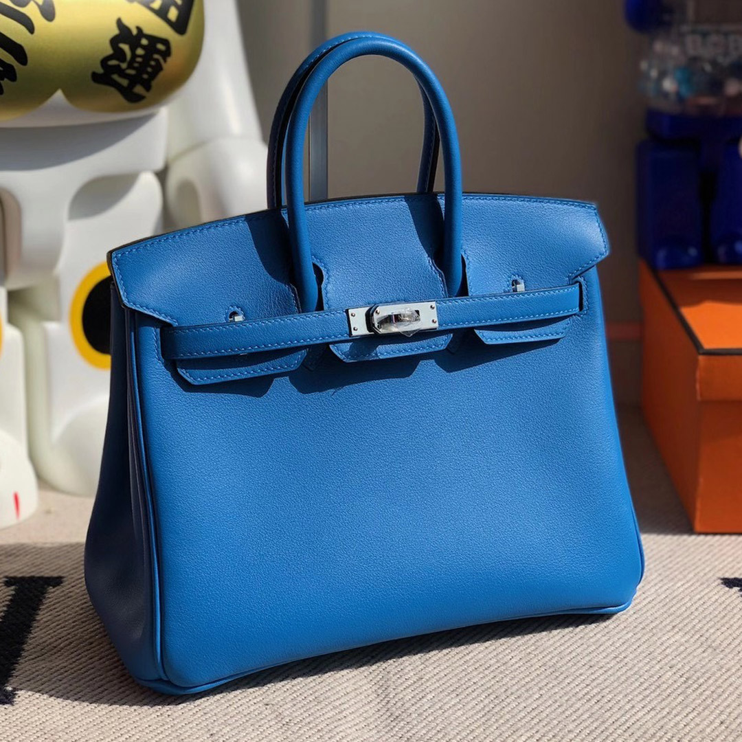 香港沙田區大圍 愛馬仕2021年刻印 Z 刻印 Hermes Birkin 25cm Swift T7 Blue Hydra 水妖藍