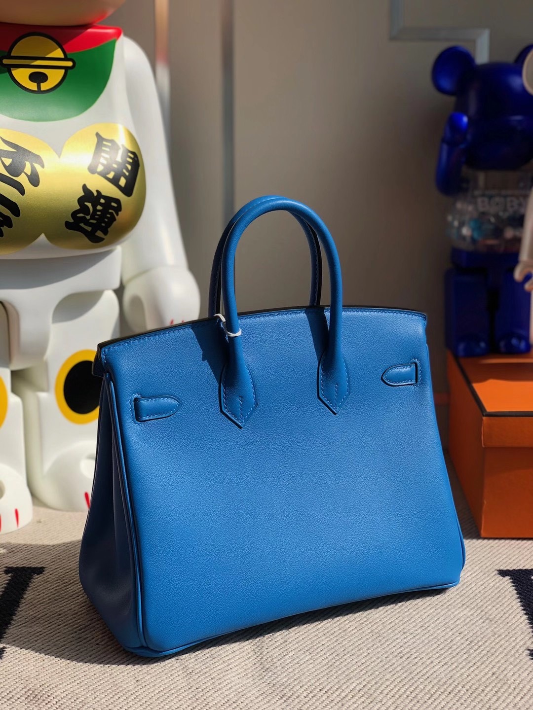 香港沙田區大圍 愛馬仕2021年刻印 Z 刻印 Hermes Birkin 25cm Swift T7 Blue Hydra 水妖藍