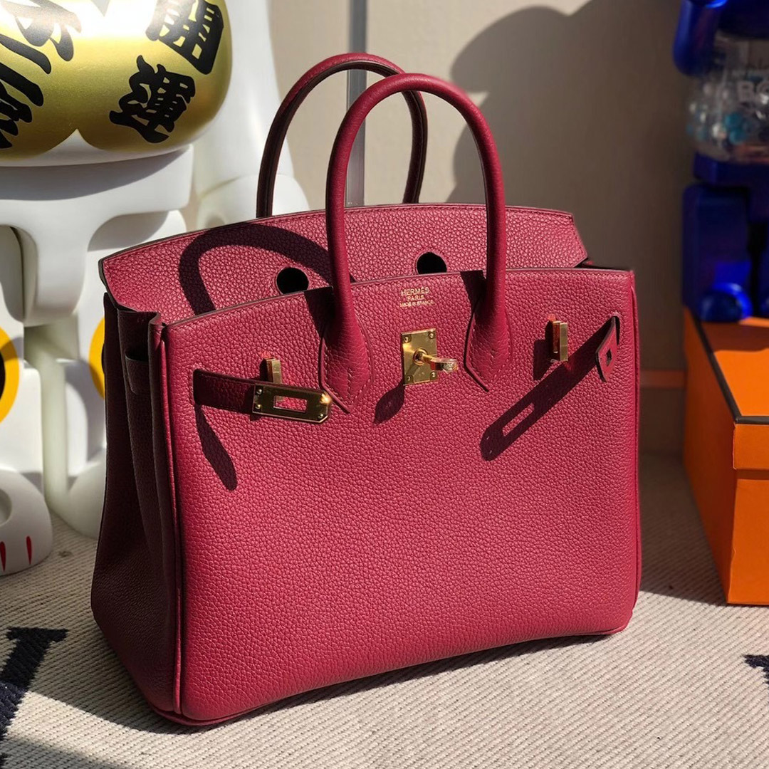 愛馬仕鉑金包定制多少錢 Hermes Birkin 25cm Togo K1 Rouge Grenat 石榴紅