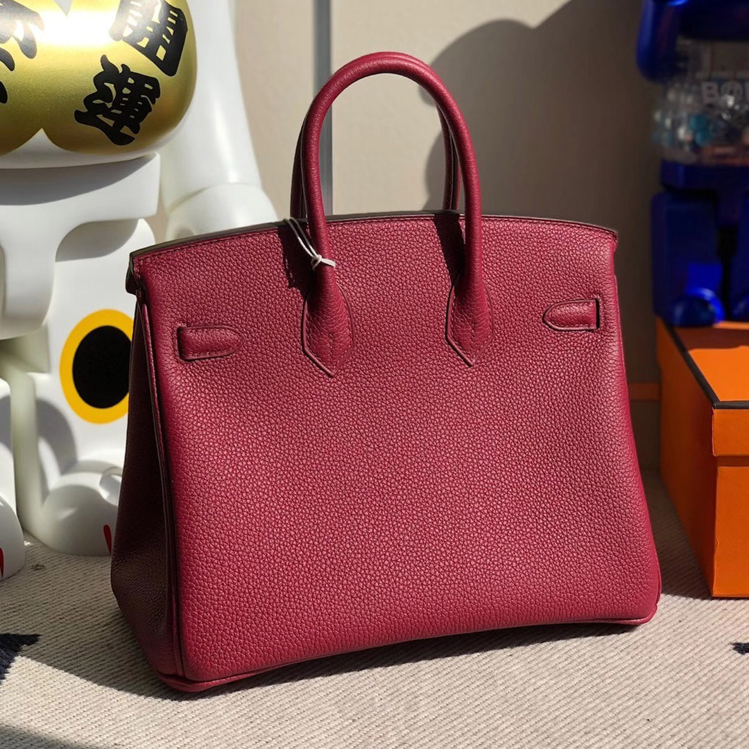 愛馬仕鉑金包定制多少錢 Hermes Birkin 25cm Togo K1 Rouge Grenat 石榴紅