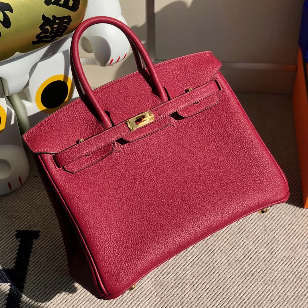 愛馬仕鉑金包定制多少錢 Hermes Birkin 25cm Togo K1 Rouge Grenat 石榴紅