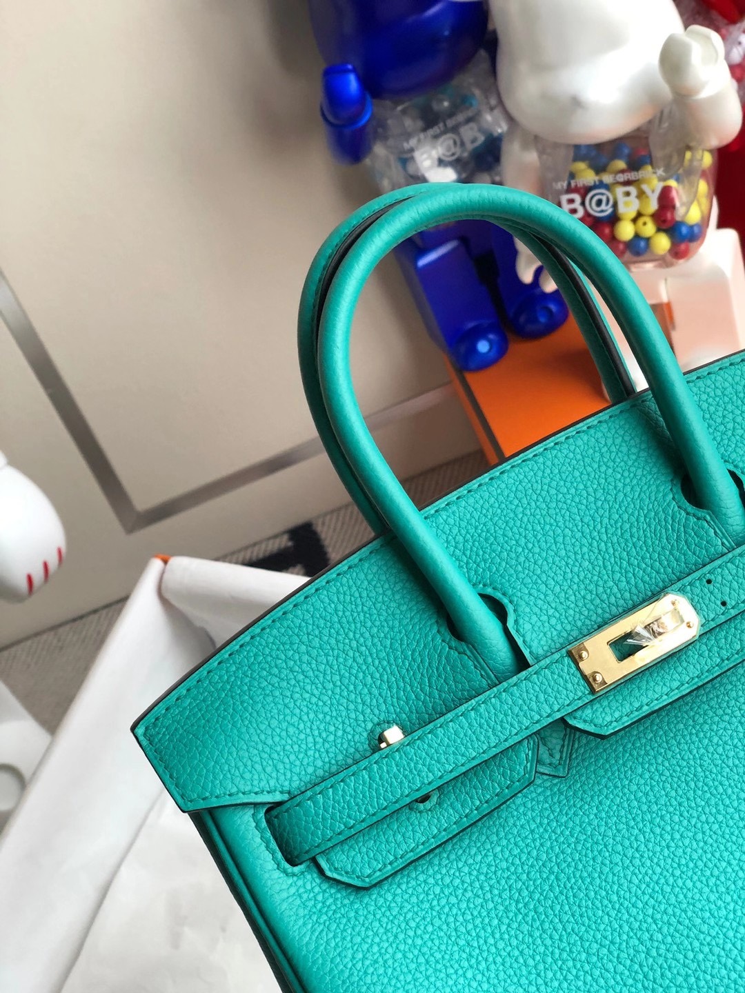 愛馬仕鉑金包定制多少錢 Hermes Birkin 25cm Togo U1 維羅納綠 Vert Verone