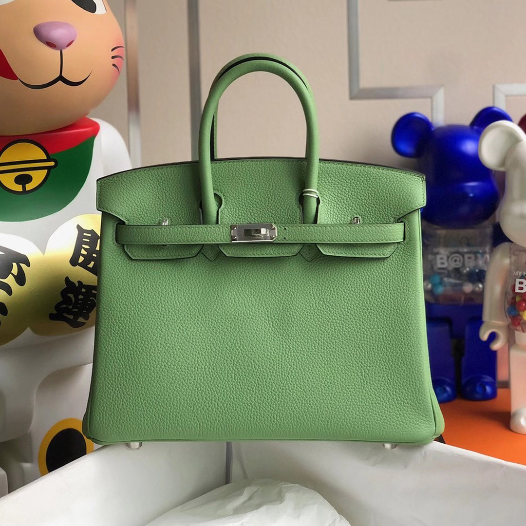 愛馬仕鉑金包定制多少錢 Hermes Birkin 25cm Togo 3I 牛油果綠 Vert Criquet 蟋蟀綠