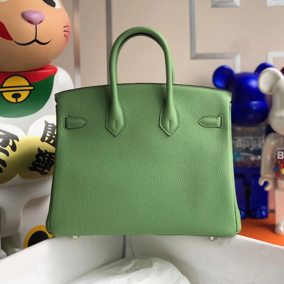 愛馬仕鉑金包定制多少錢 Hermes Birkin 25cm Togo 3I 牛油果綠 Vert Criquet 蟋蟀綠