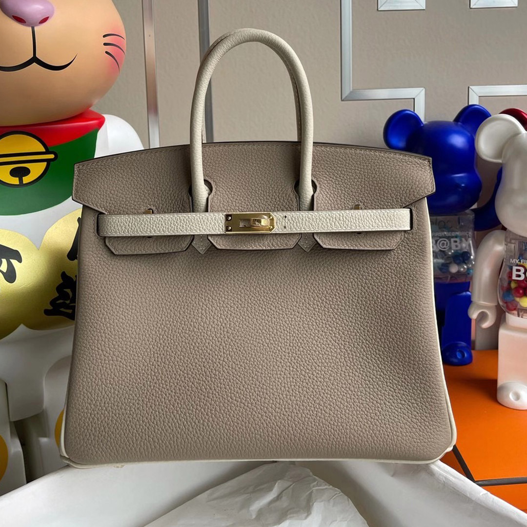 臺灣桃園市大園區 Hermes Birkin 25cm HSS Togo 18 etoupe 大象灰 10 Craie 奶昔白