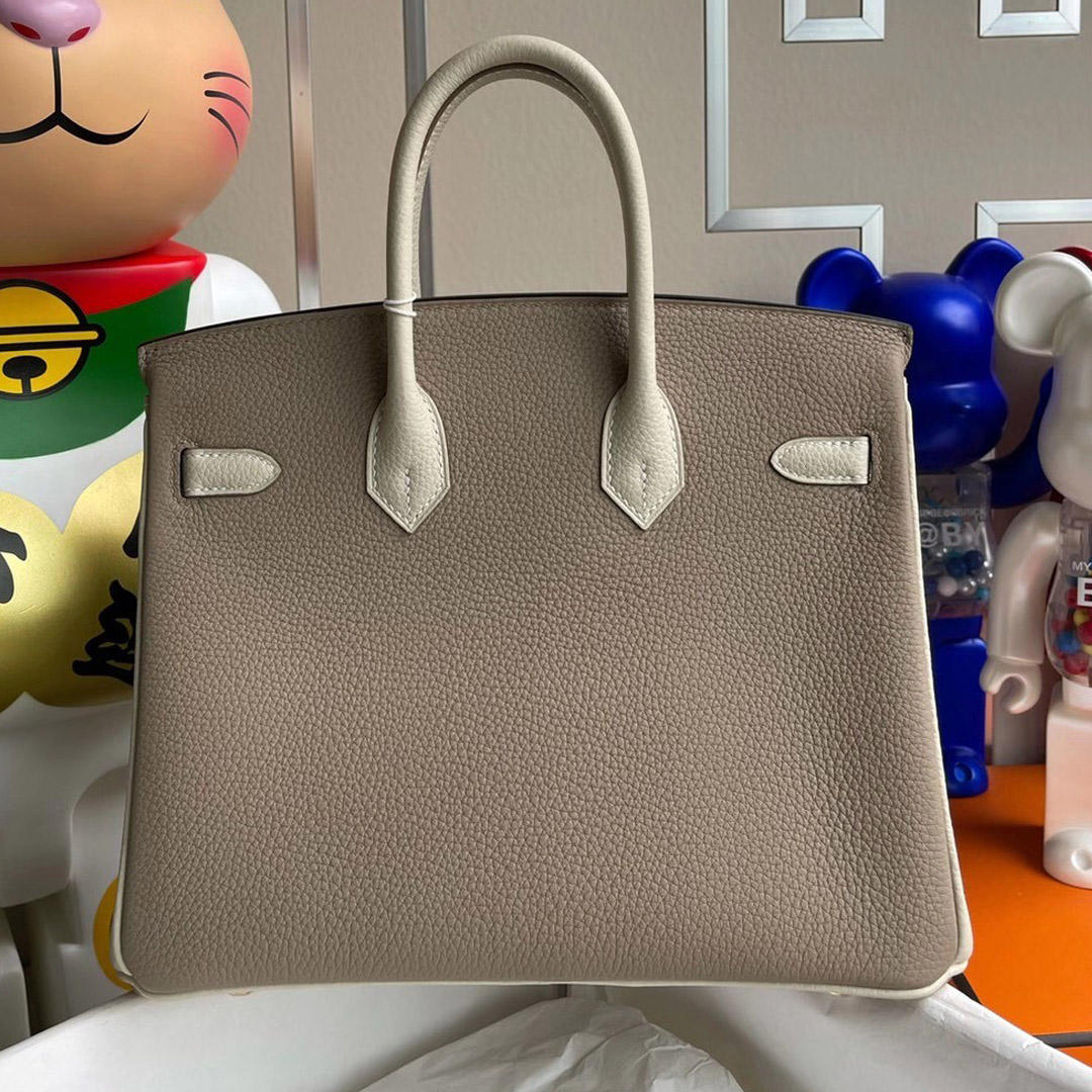 臺灣桃園市大園區 Hermes Birkin 25cm HSS Togo 18 etoupe 大象灰 10 Craie 奶昔白