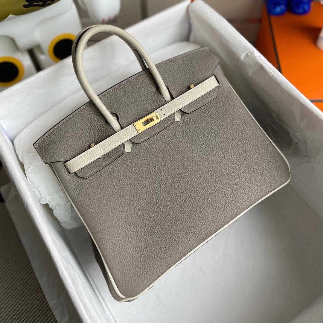 Hermes Birkin 25cm Togo M8 Griss Asphalte 瀝青灰 10 Craie 奶昔白