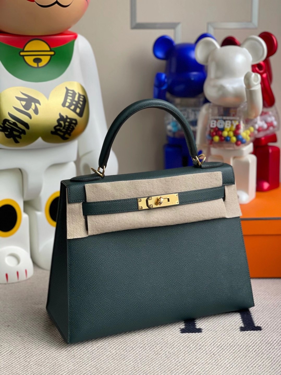 愛馬仕凱莉包28專櫃多少錢 Hermes Kelly 28cm Epsom 6O 松柏綠 Vert Cypres