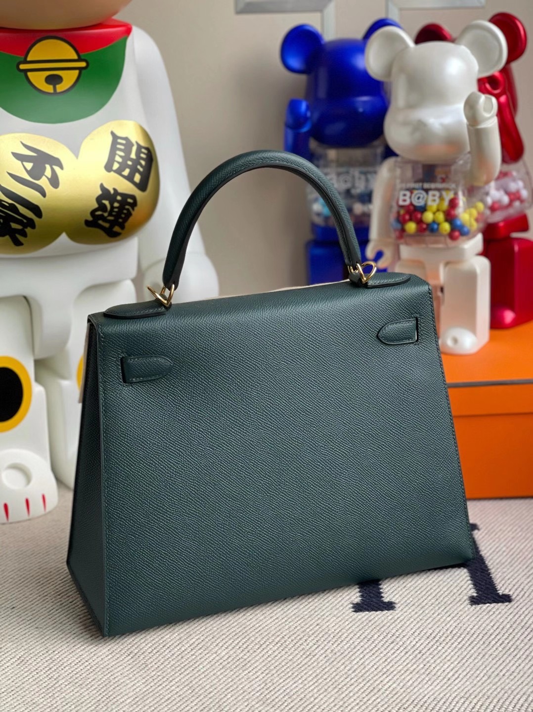 愛馬仕凱莉包28專櫃多少錢 Hermes Kelly 28cm Epsom 6O 松柏綠 Vert Cypres