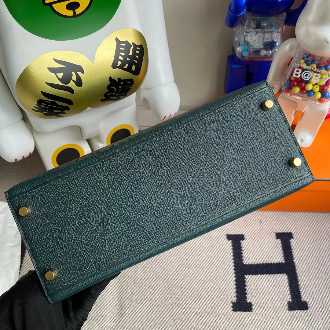 愛馬仕凱莉包28專櫃多少錢 Hermes Kelly 28cm Epsom 6O 松柏綠 Vert Cypres