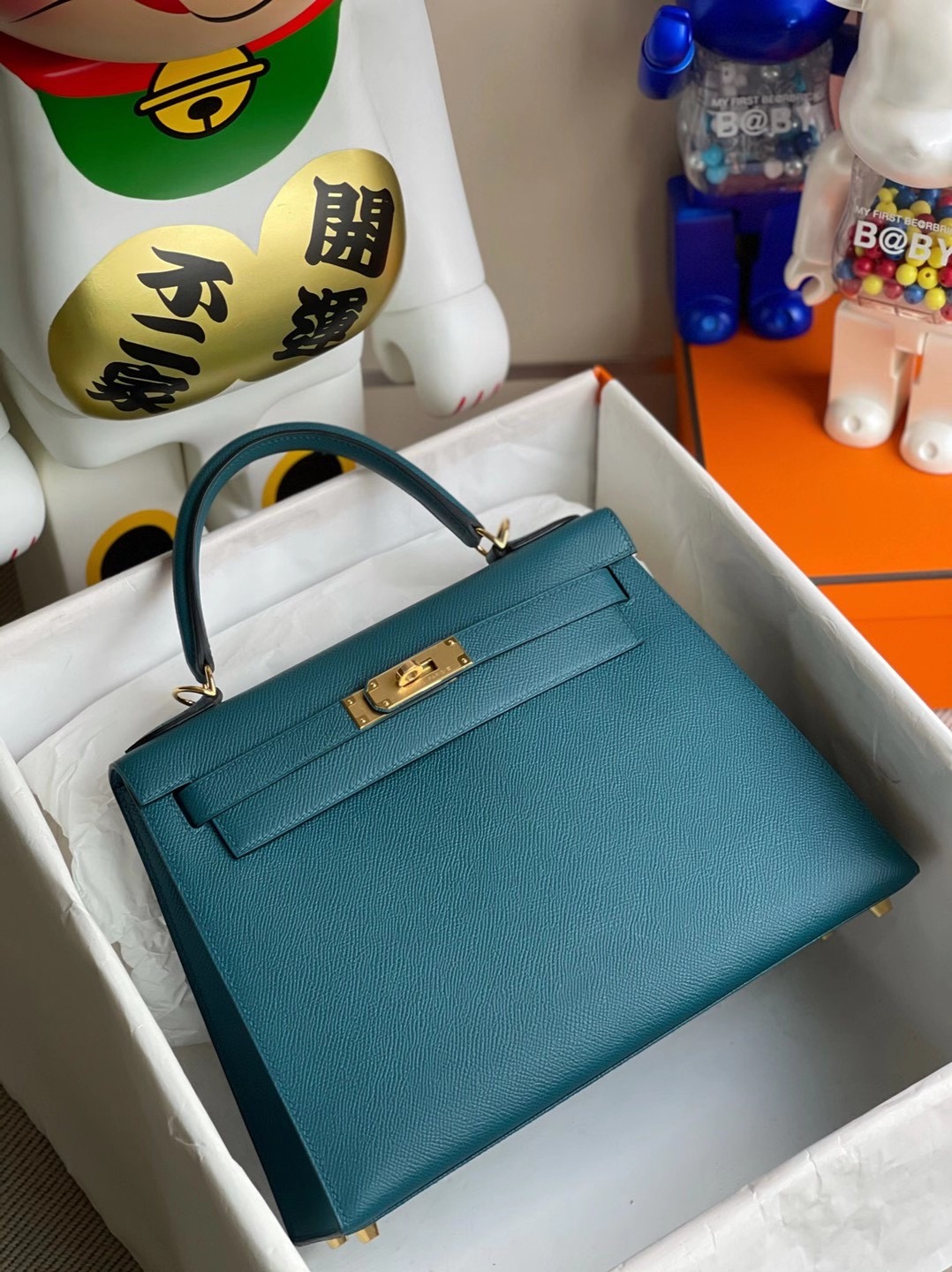 臺灣高雄市苓雅區 Hermes Kelly 28cm W0 博斯普魯斯綠 Vert Bosphore Epsom