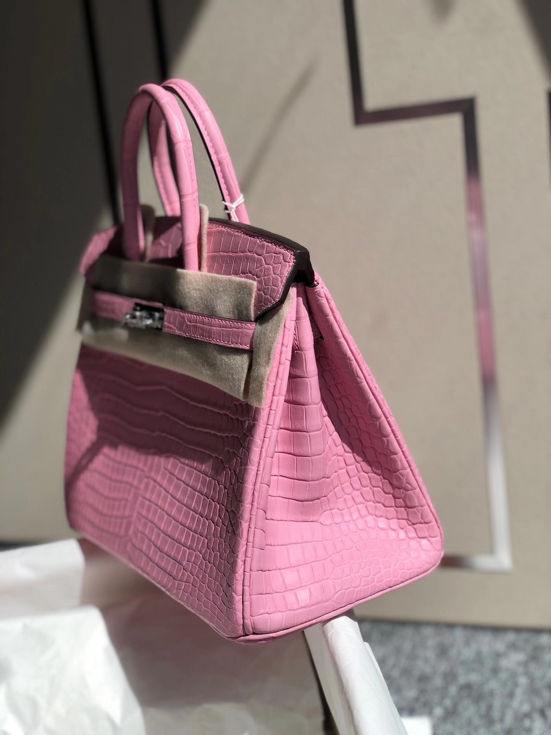 Hong Kong South Hermes Birkin 25 Matte Porosus Crocodile 5P bubblegum pink 櫻花粉