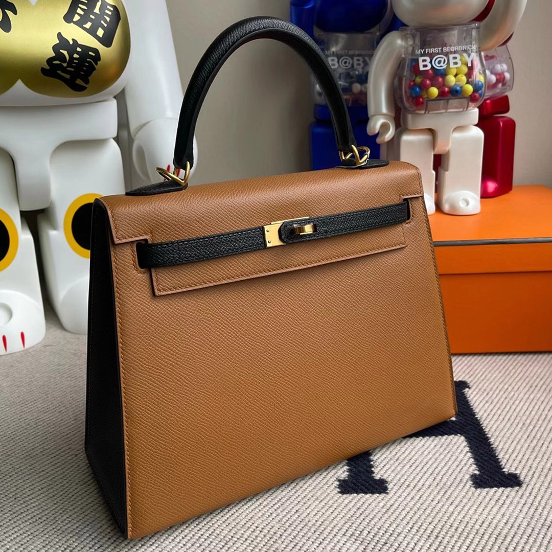 Hermes HSS Kelly 25cm Epsom CK89 黑色 Noir 1H toffee 太妃糖