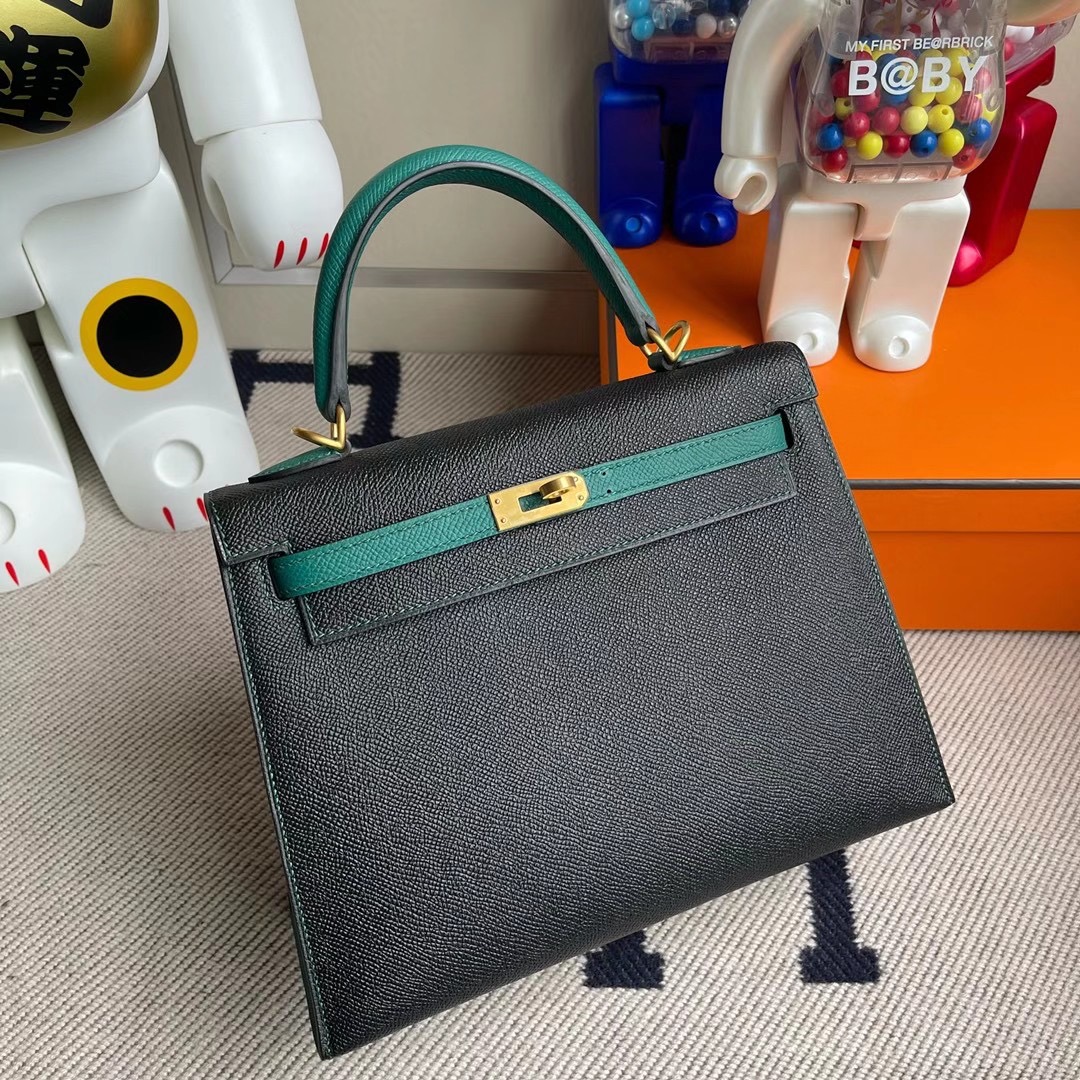 Hermes HSS Kelly 25cm Epsom CK89 黑色 Noir 1H toffee 太妃糖