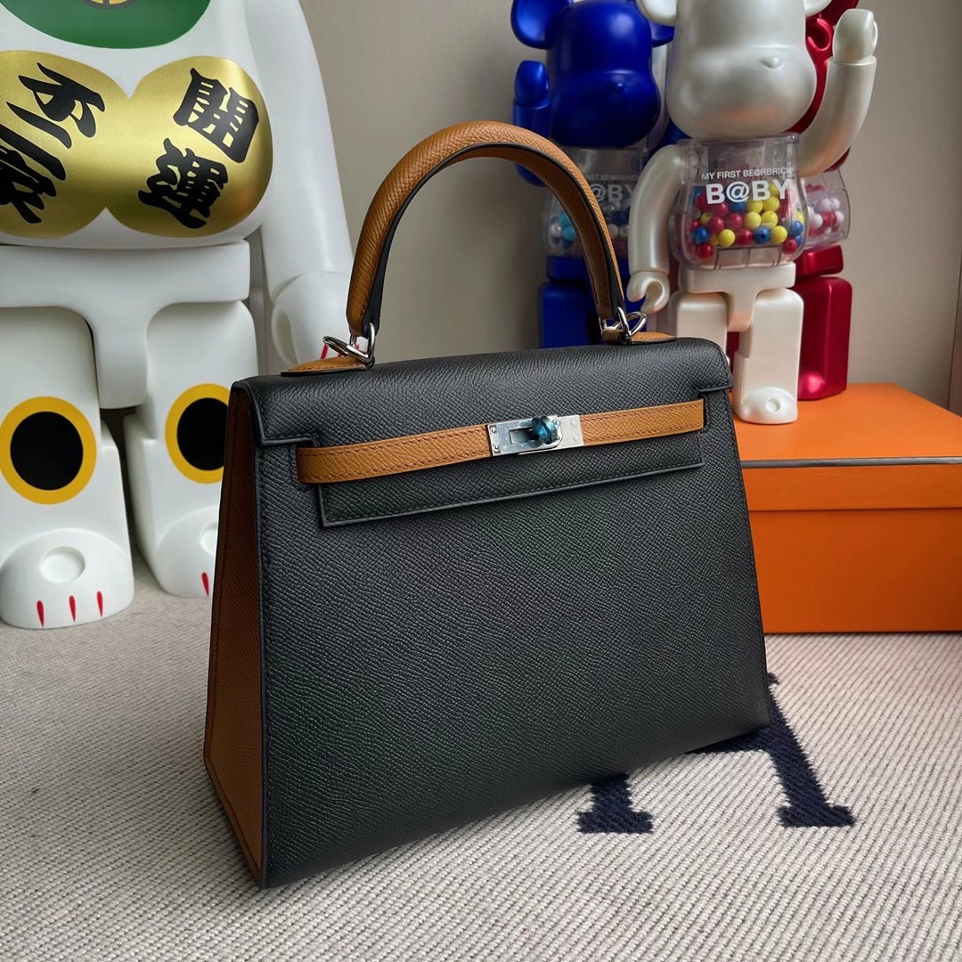 Hermes HSS Kelly 25cm Epsom CK89 黑色 Noir 1H toffee 太妃糖