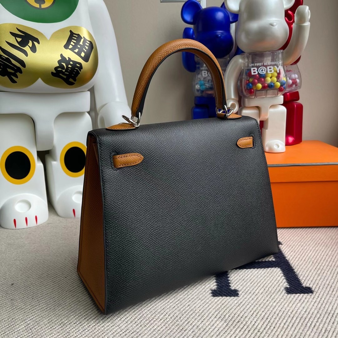 Hermes HSS Kelly 25cm Epsom CK89 黑色 Noir 1H toffee 太妃糖