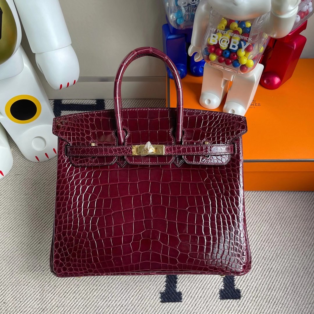 愛馬仕鉑金包價格及圖片 Hermes Birkin 25cm 57 Bordeaux 67 Vert Fonce 美洲鱷魚