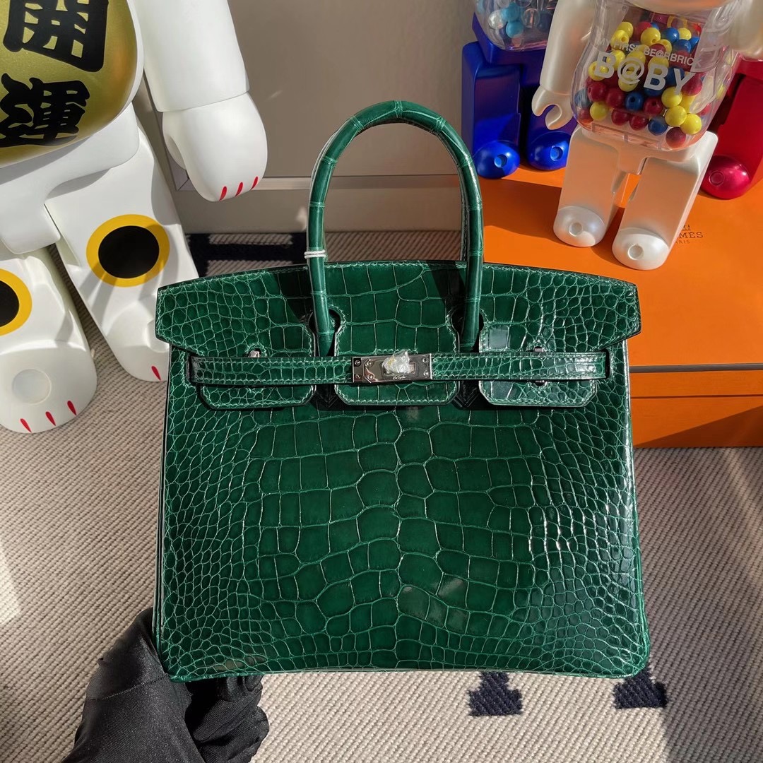 愛馬仕鉑金包價格及圖片 Hermes Birkin 25cm 57 Bordeaux 67 Vert Fonce 美洲鱷魚