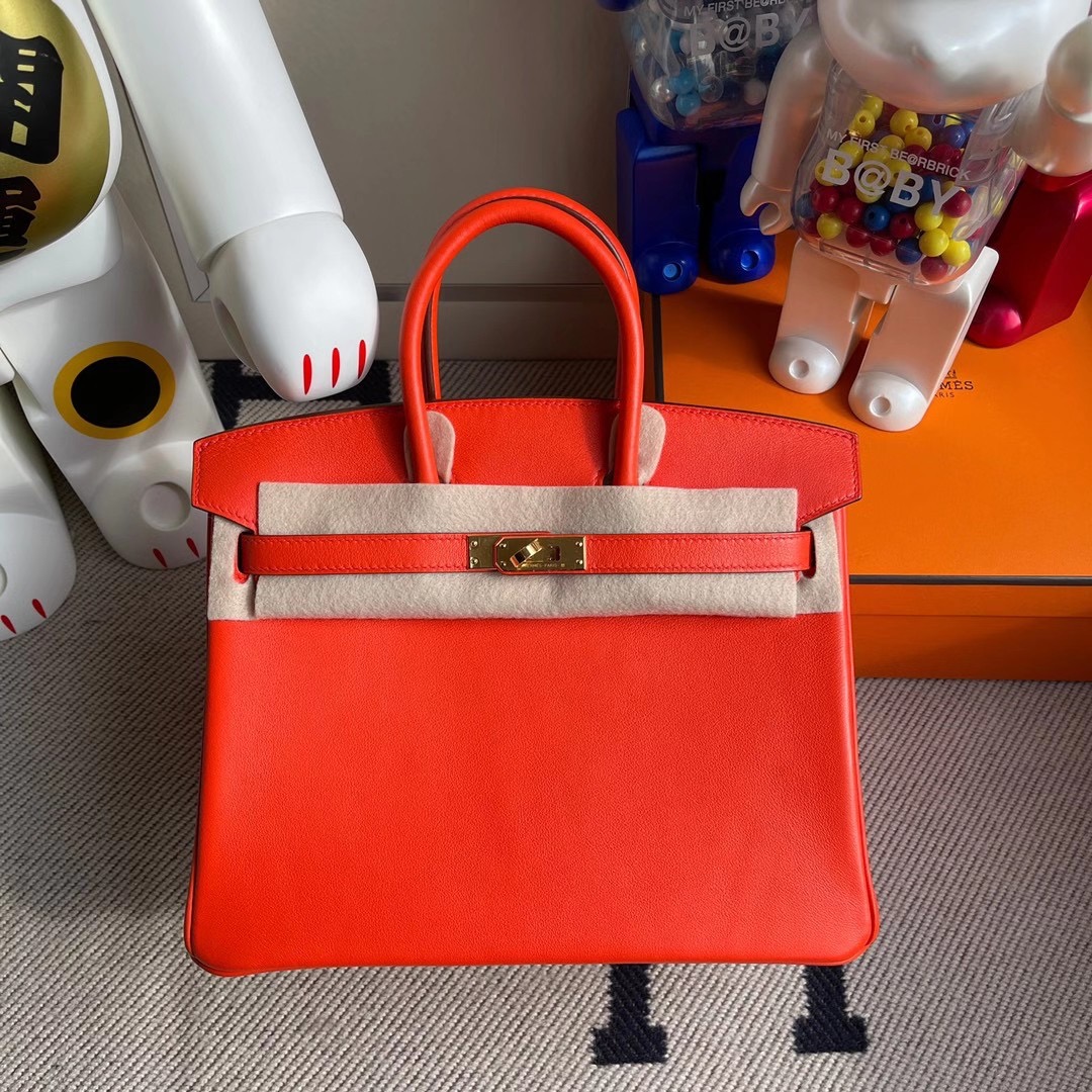 香港屯門區屯門 大欖 Hermes Birkin 25cm 9J Feu 火焰橙 Swift calfskin 金扣