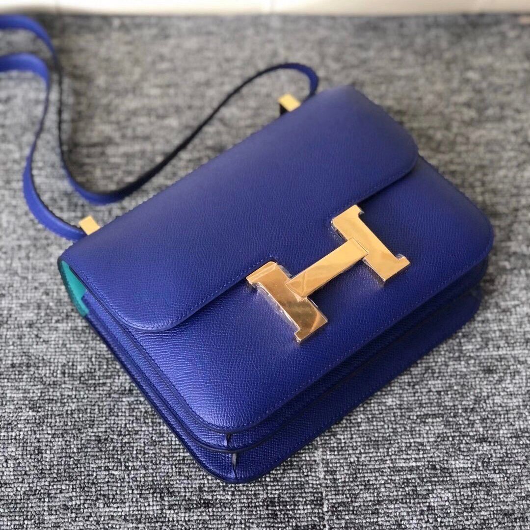 臺灣新北市林口區 Hermes Constance 24cm Epsom 7T Blue electric 7F Blue Paon