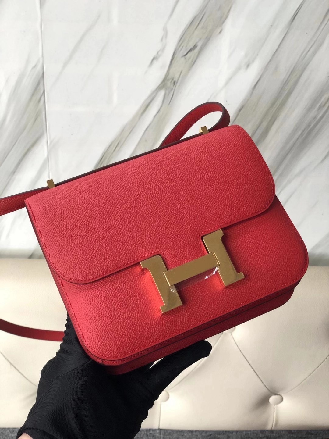 Taiwan Hermes Constance 19cm Epsom S3 心紅色 Rose de coeur Epsom