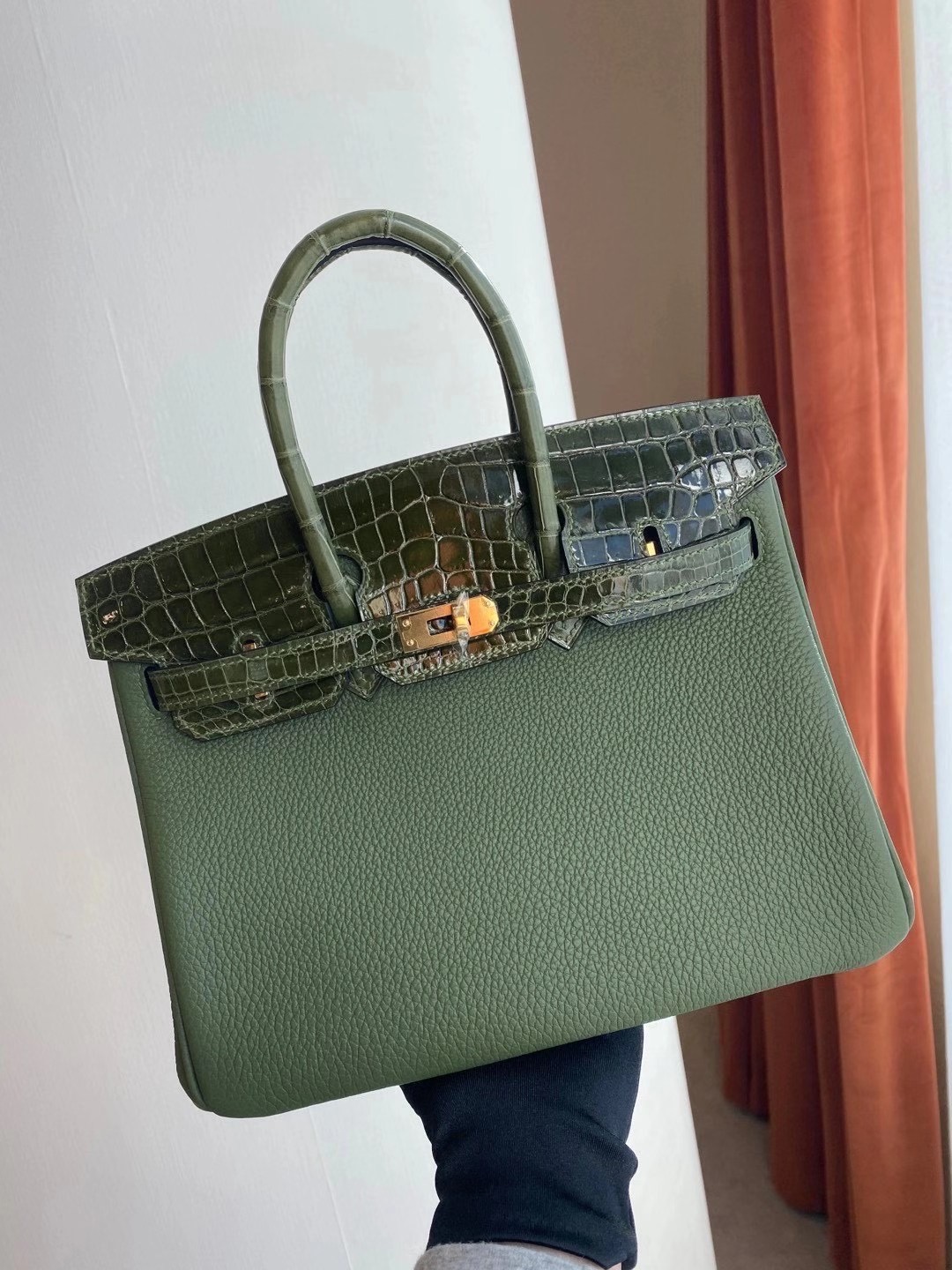 Hermès Birkin 25cm Touch V6 Cacncpee 叢林綠 拼 6H Olive green 橄欖綠