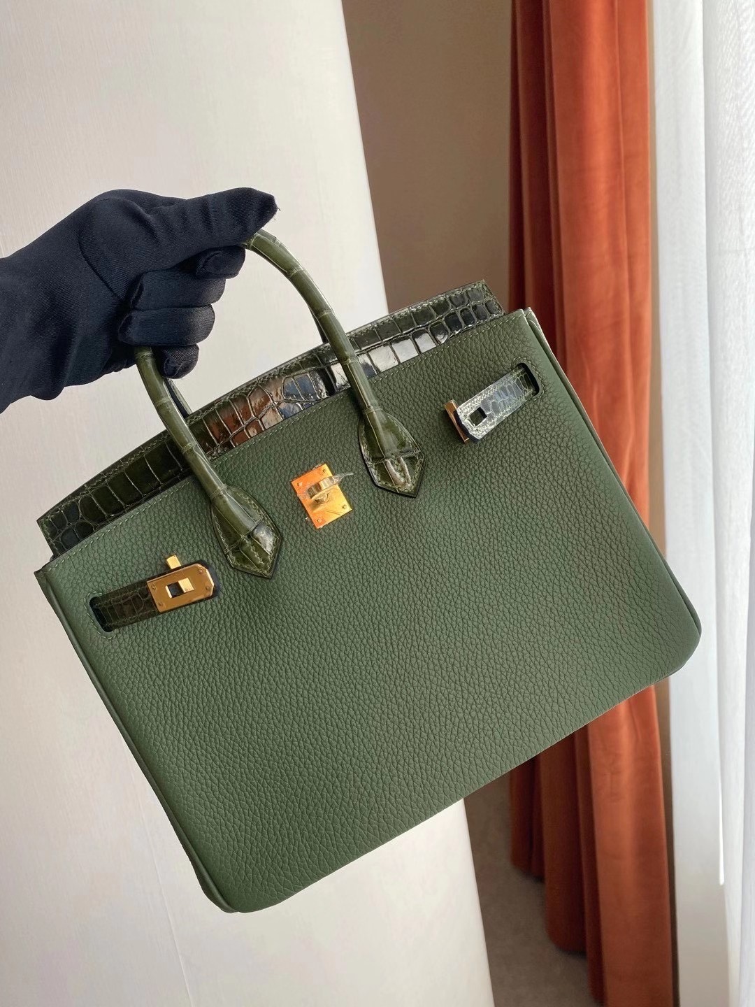 Hermès Birkin 25cm Touch V6 Cacncpee 叢林綠 拼 6H Olive green 橄欖綠