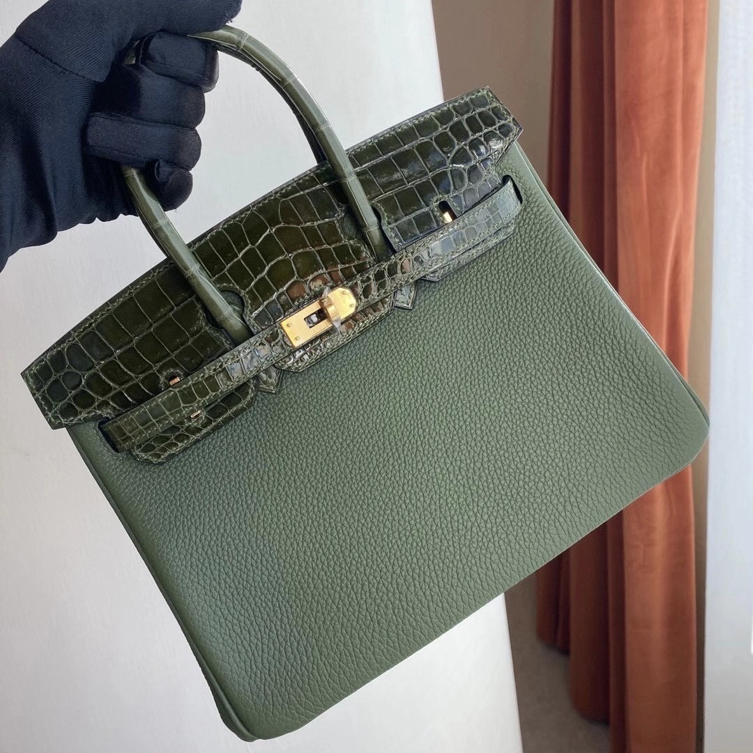 Hermès Birkin 25cm Touch V6 Cacncpee 叢林綠 拼 6H Olive green 橄欖綠