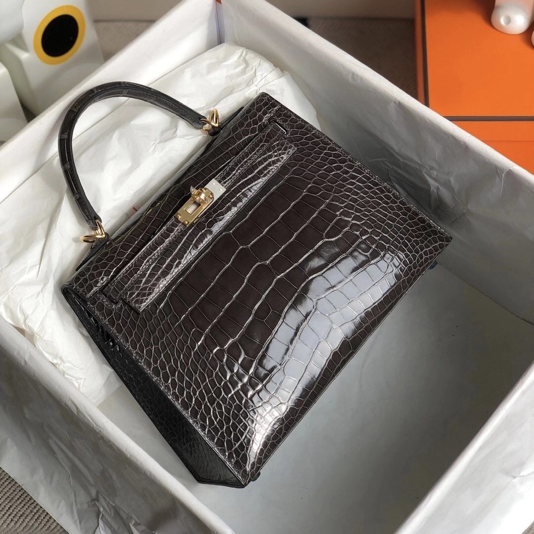 香港北區古洞 Hong Kong North Hermes Kelly 25cm 88 Graphite 石墨灰 亮面美洲鱷魚