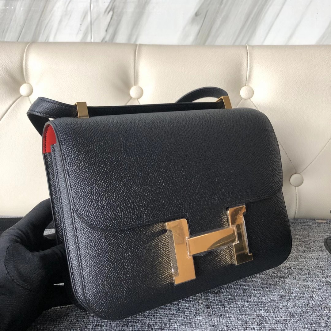 臺灣臺北市信義區 Hermes Constance 24cm Epsom CC89 Noir 黑色