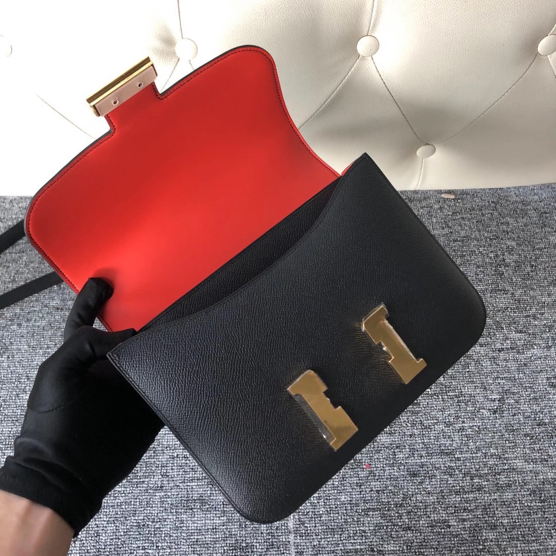 臺灣臺北市信義區 Hermes Constance 24cm Epsom CC89 Noir 黑色