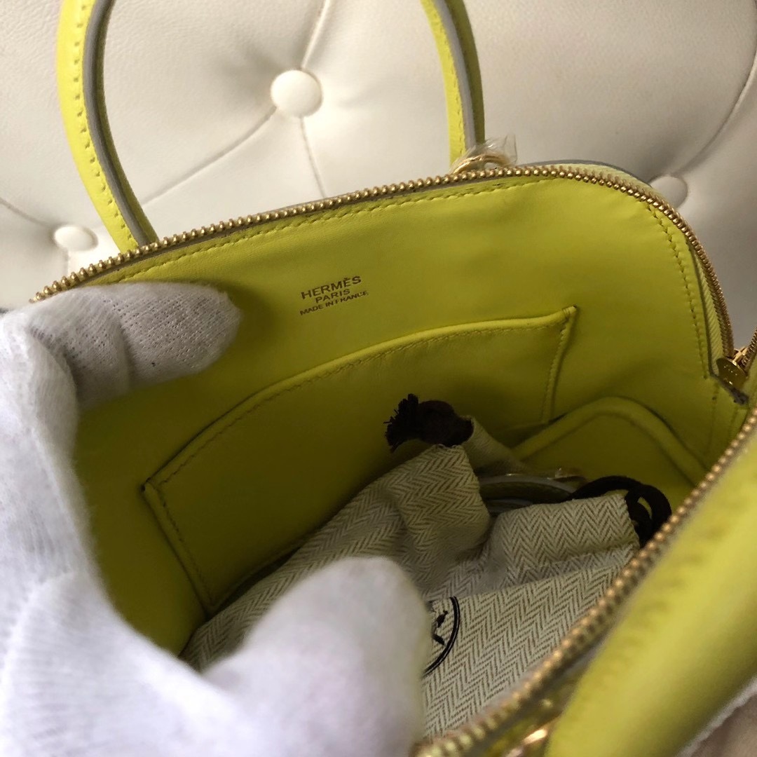 臺北市大同區愛馬仕多少錢 Hermes Bolide 1923 mini bag 9R Lime 檸檬黃