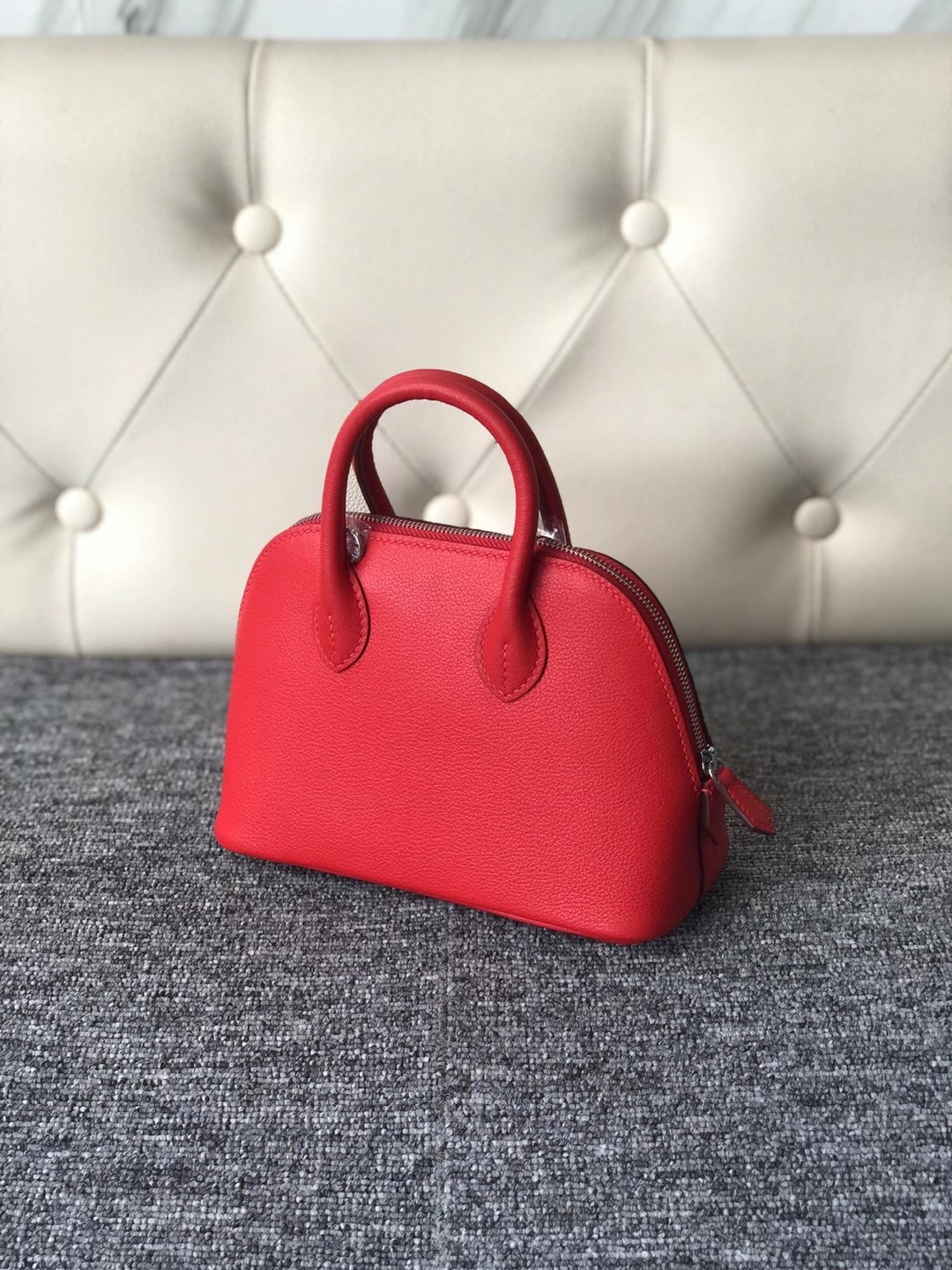 Hermes Bolide 1923 mini bag Evercolor S3 Rose de coeur 內拼 P3 Blue de nord