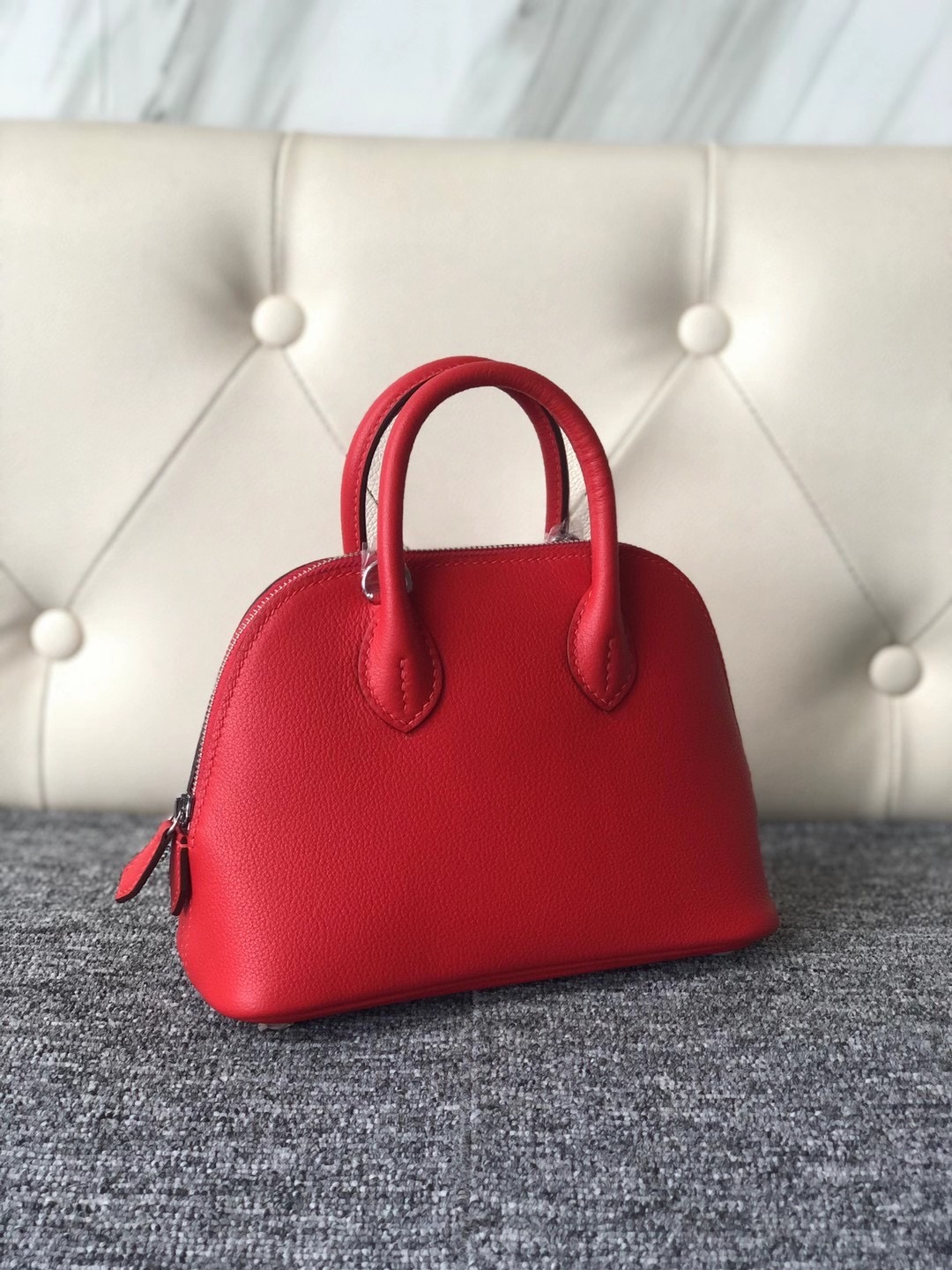 Hermes Bolide 1923 mini bag Evercolor S3 Rose de coeur 內拼 P3 Blue de nord