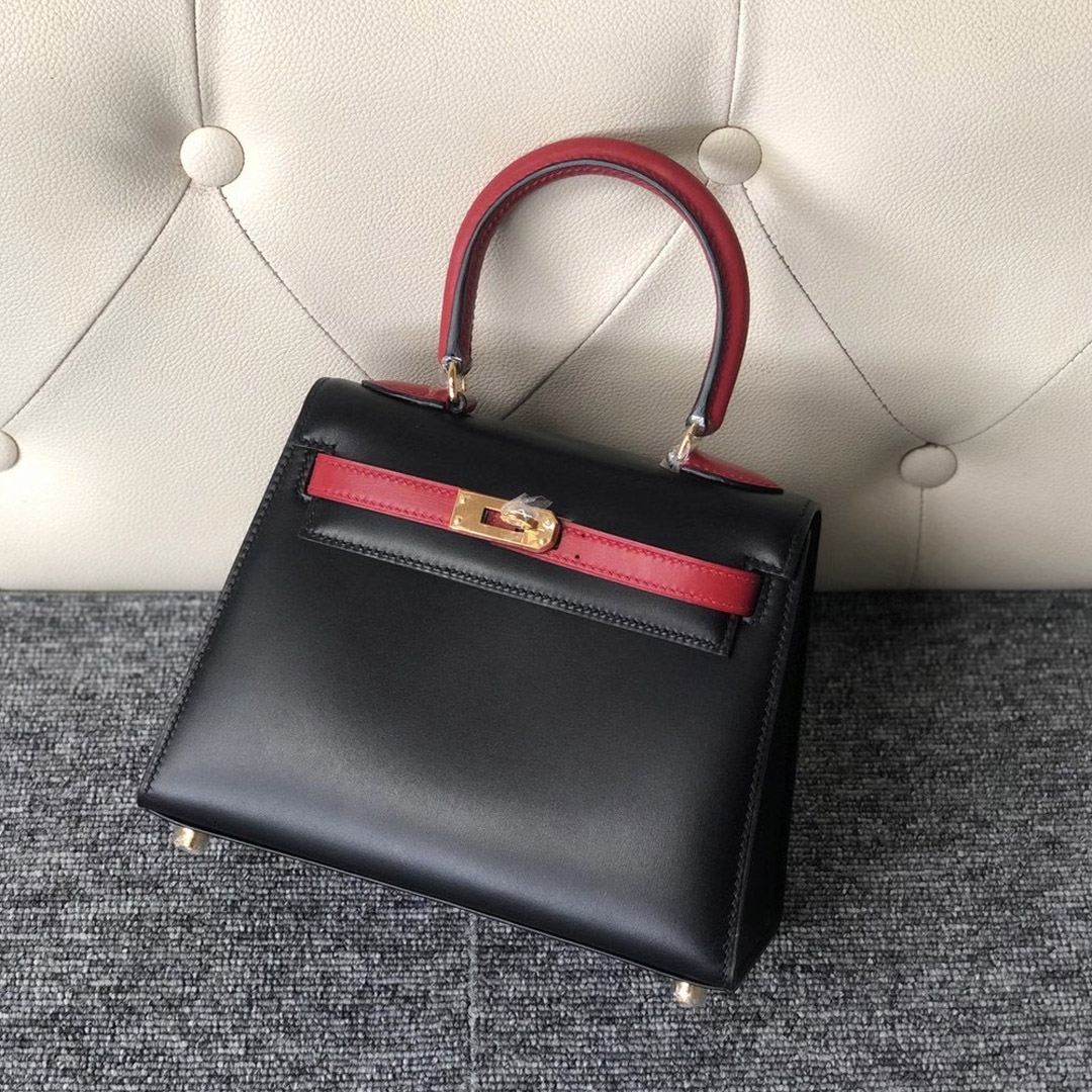 Taiwan Hermes kelly 20cm 大耳朵 BOX 89 Noir 拼色 Q5 Rose casaque 國旗紅