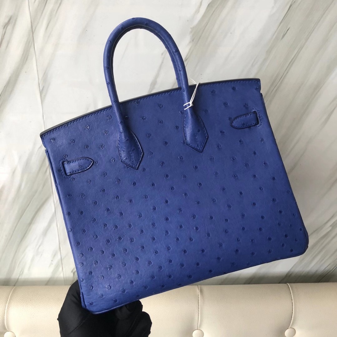 愛馬仕鉑金包有哪幾種尺寸 Taiwan Hermes Birkin 25cm Ostrich 7T Blue electric 電光藍