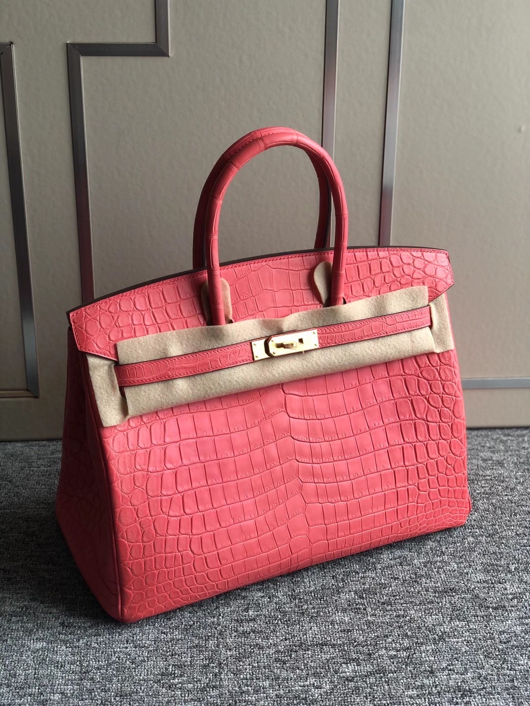 Taiwan Hermes Birkin 35cm A5 Bouganinviller 杜鵑紅 霧面兩點 尼羅鱷魚