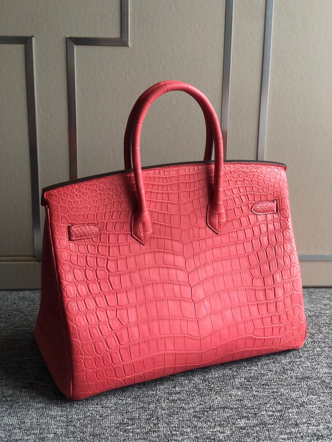 Taiwan Hermes Birkin 35cm A5 Bouganinviller 杜鵑紅 霧面兩點 尼羅鱷魚