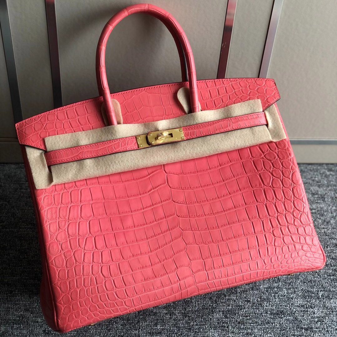 Taiwan Hermes Birkin 35cm A5 Bouganinviller 杜鵑紅 霧面兩點 尼羅鱷魚