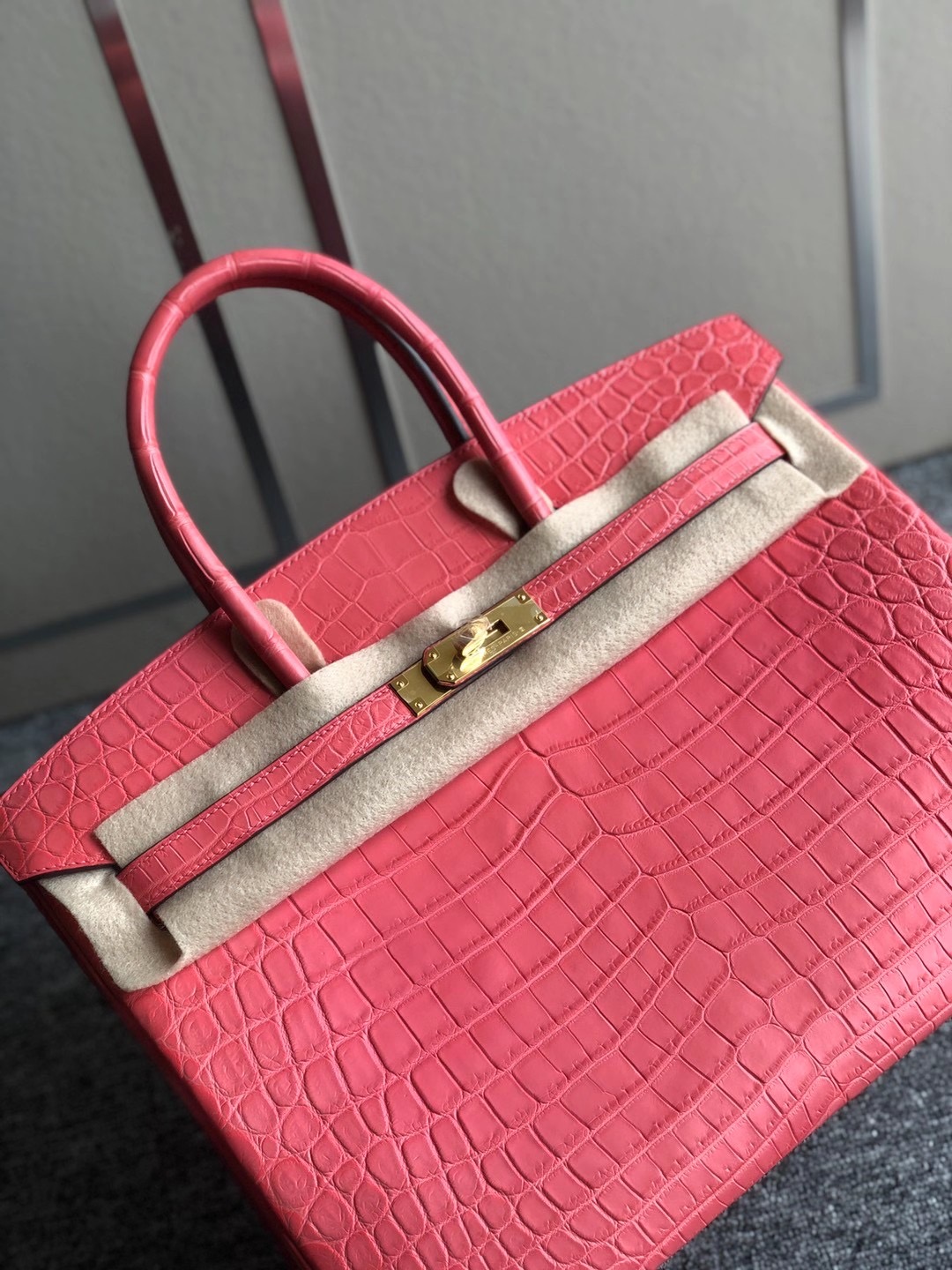 Taiwan Hermes Birkin 35cm A5 Bouganinviller 杜鵑紅 霧面兩點 尼羅鱷魚