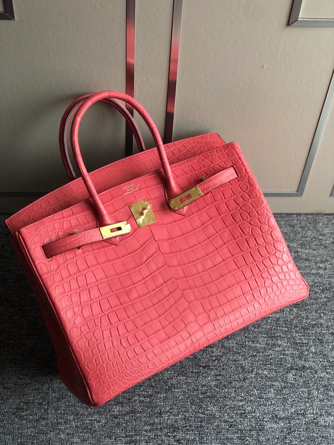 Taiwan Hermes Birkin 35cm A5 Bouganinviller 杜鵑紅 霧面兩點 尼羅鱷魚