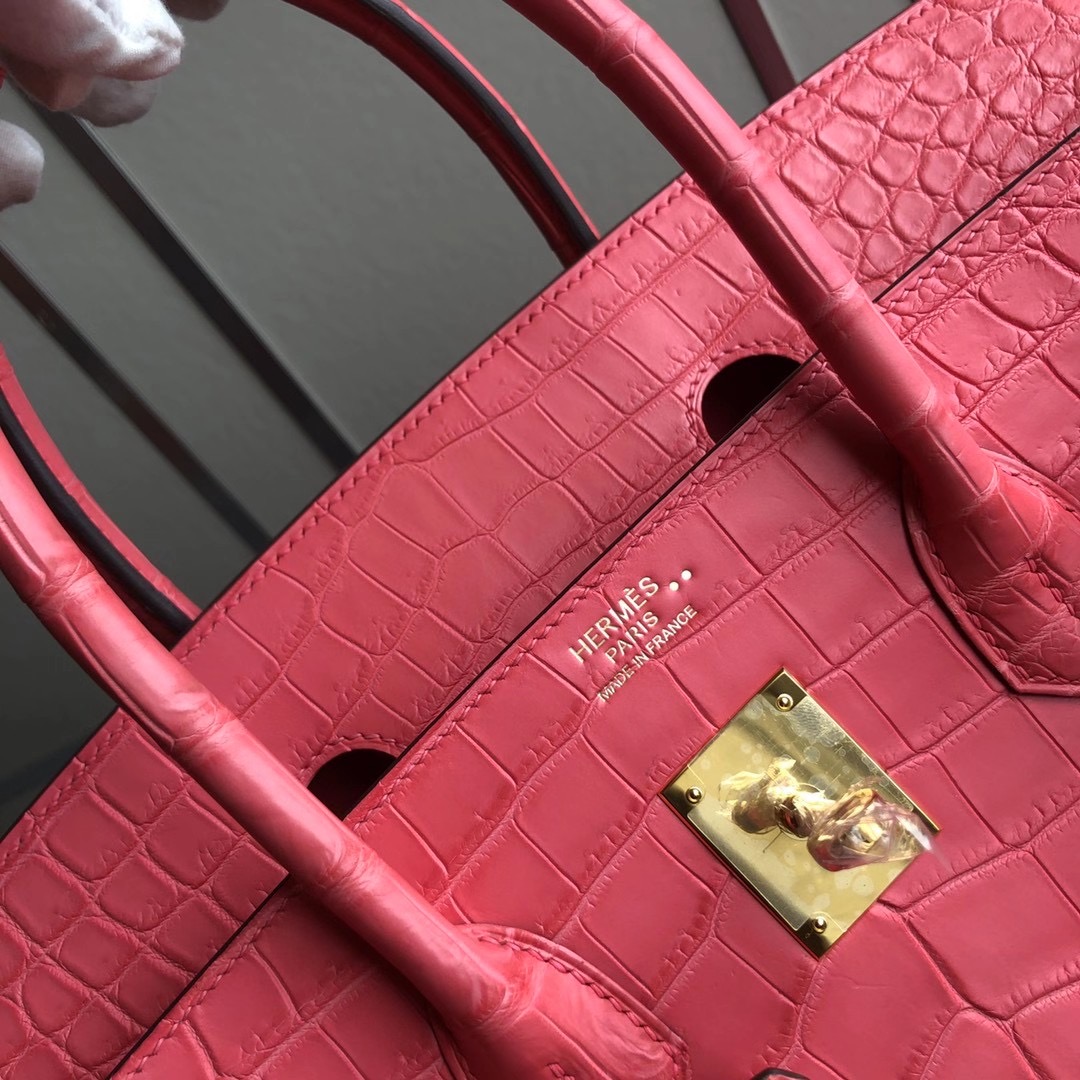 Taiwan Hermes Birkin 35cm A5 Bouganinviller 杜鵑紅 霧面兩點 尼羅鱷魚