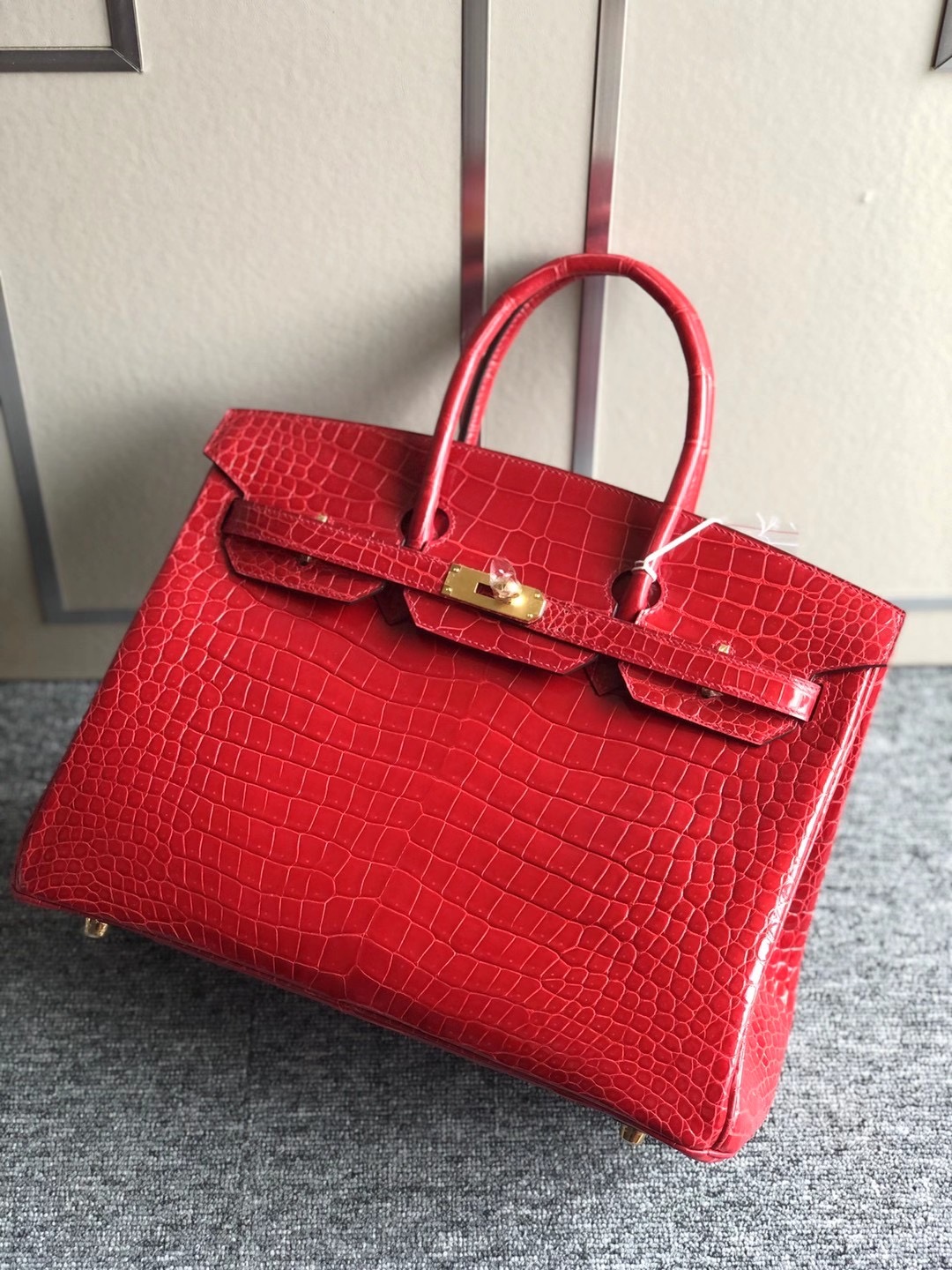 愛馬仕鉑金包定制價格 Hermes Birkin 35cm 95 Braise 法拉利紅 Porosus Crocodile