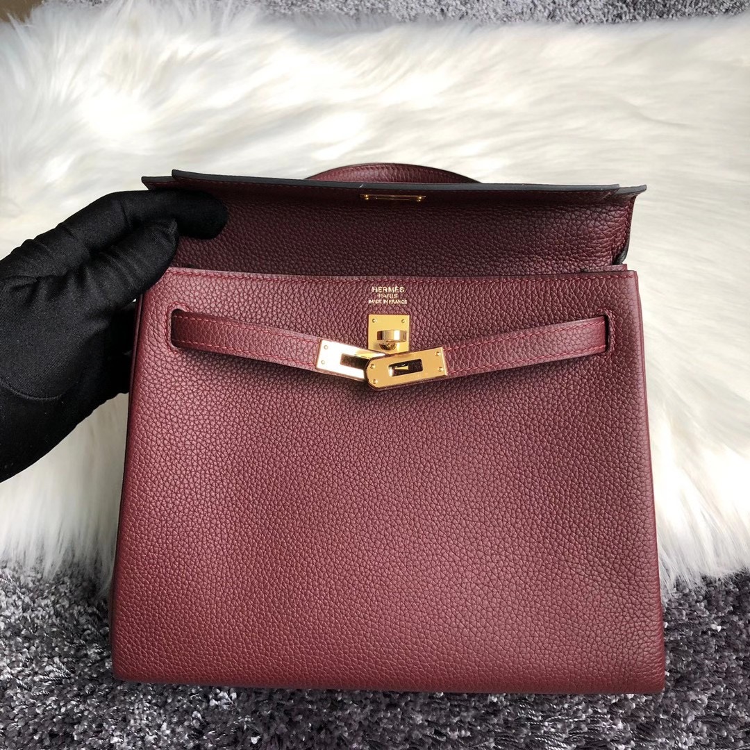 愛馬仕2021年什麽刻印 Z 刻印 Hermes Kelly 25cm togo 55 Rouge H 愛馬仕紅