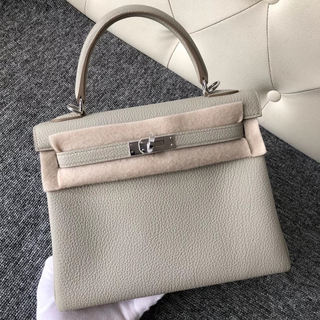 愛馬仕2021年什麼刻印 Z 刻印 Hermes Kelly 25cm Togo CK80 Gris Perle 珍珠灰