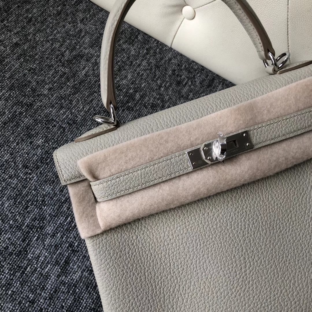 愛馬仕2021年什麼刻印 Z 刻印 Hermes Kelly 25cm Togo CK80 Gris Perle 珍珠灰