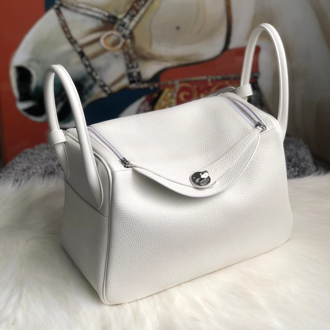 臺灣桃園市大溪區 Hermes Lindy 26 bag 01 Blanc 纯白 taurillon Clemence