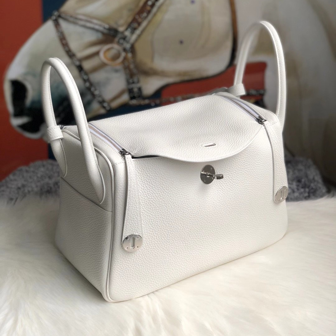 臺灣桃園市大溪區 Hermes Lindy 26 bag 01 Blanc 纯白 taurillon Clemence