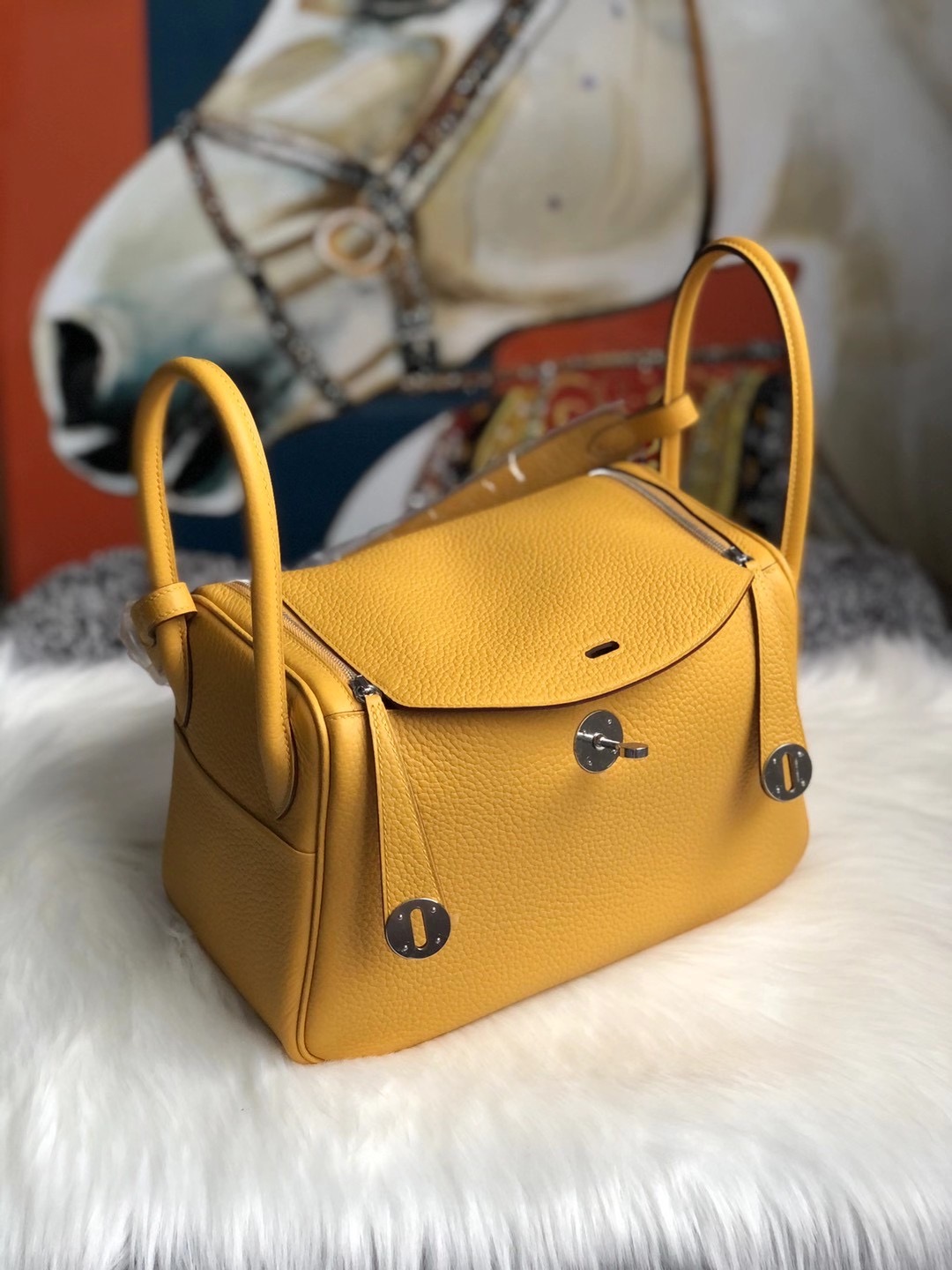 愛馬仕琳迪包定制價格 Hermes Lindy 26cm 9D Amber 琥珀黃 taurillon Clemence